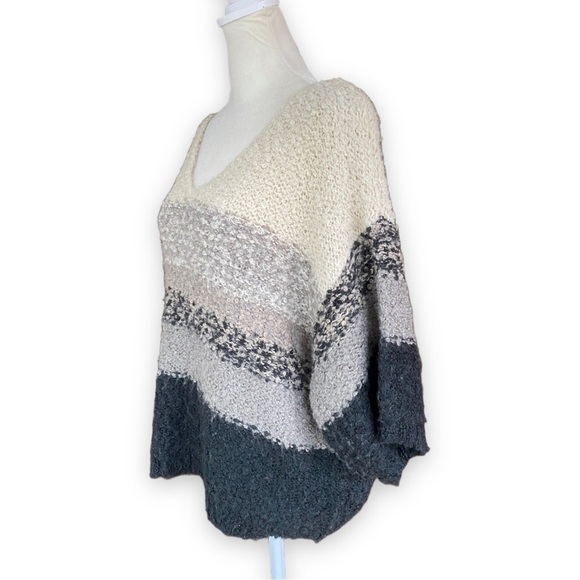Lovestitch lesley cropped bubble sleeve striped sweater | S/M - Picture 5 of 16